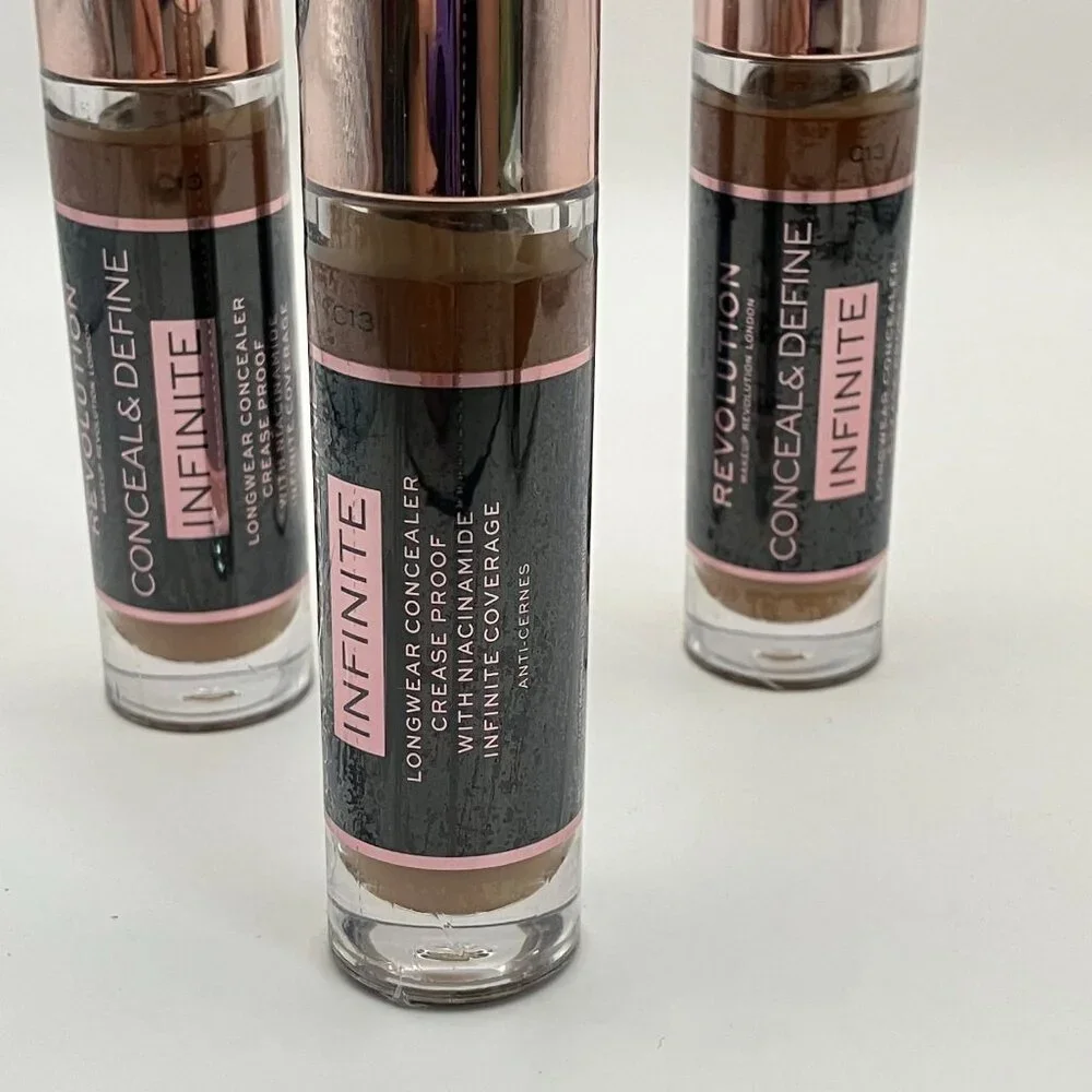 Makeup Revolution Conceal & Define Infinite Long wear C13 Concealer 0.30 OZ 3Pcs